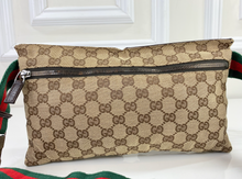 GUCCI BELT BAG GG WEB DOUBLE POCKET IN MONOGRAM