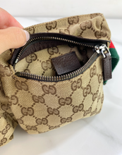 GUCCI BELT BAG GG WEB DOUBLE POCKET IN MONOGRAM