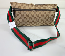 GUCCI BELT BAG GG WEB DOUBLE POCKET IN MONOGRAM