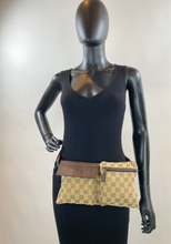 GUCCI BELT BAG GG WEB DOUBLE POCKET IN MONOGRAM