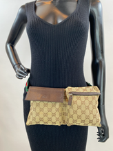 GUCCI BELT BAG GG WEB DOUBLE POCKET IN MONOGRAM