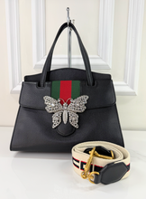 GUCCI CRYSTAL BUTTERFLY STRIPE TOP HANDLE LIMITED EDITION