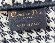 DIOR HOUNDSTOOTH EMBROIDERED MEDIUM BOOK TOTE