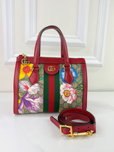 GUCCI OPHIDIA GG FLORA WEB SMALL TOP HANDLE TOTE