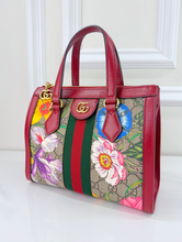 GUCCI OPHIDIA GG FLORA WEB SMALL TOP HANDLE TOTE