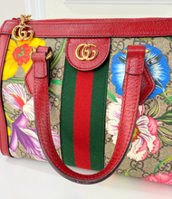 GUCCI OPHIDIA GG FLORA WEB SMALL TOP HANDLE TOTE