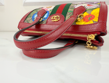 GUCCI OPHIDIA GG FLORA WEB SMALL TOP HANDLE TOTE