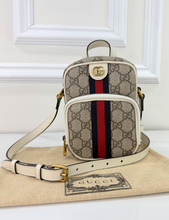 GUCCI OPHIDIA MINI DOUBLE ZIP MESSENGER (MYSTIC WHITE)