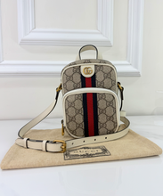 GUCCI OPHIDIA MINI DOUBLE ZIP MESSENGER (MYSTIC WHITE)