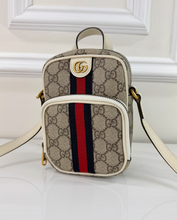 GUCCI OPHIDIA MINI DOUBLE ZIP MESSENGER (MYSTIC WHITE)