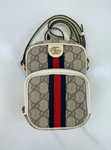 GUCCI OPHIDIA MINI DOUBLE ZIP MESSENGER (MYSTIC WHITE)