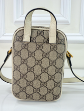 GUCCI OPHIDIA MINI DOUBLE ZIP MESSENGER (MYSTIC WHITE)