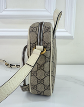 GUCCI OPHIDIA MINI DOUBLE ZIP MESSENGER (MYSTIC WHITE)