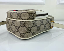 GUCCI OPHIDIA MINI DOUBLE ZIP MESSENGER (MYSTIC WHITE)