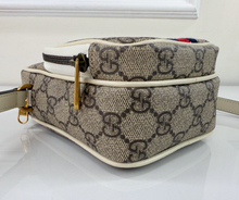 GUCCI OPHIDIA MINI DOUBLE ZIP MESSENGER (MYSTIC WHITE)