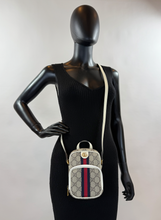 GUCCI OPHIDIA MINI DOUBLE ZIP MESSENGER (MYSTIC WHITE)