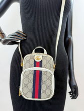 GUCCI OPHIDIA MINI DOUBLE ZIP MESSENGER (MYSTIC WHITE)
