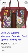 GUCCI OPHIDIA GG FLORA WEB SMALL TOP HANDLE TOTE