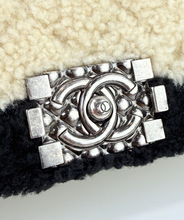 CHANEL SHEARLING QUILTED BOY MEDIUM FLAP BAG (BLACK AND CREAM)