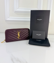 YSL ZIP AROUND WALLET BORDEAUX