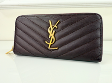 YSL ZIP AROUND WALLET BORDEAUX