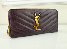 YSL ZIP AROUND WALLET BORDEAUX
