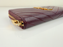 YSL ZIP AROUND WALLET BORDEAUX