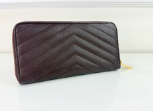 YSL ZIP AROUND WALLET BORDEAUX