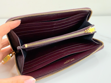 YSL ZIP AROUND WALLET BORDEAUX