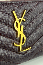 YSL ZIP AROUND WALLET BORDEAUX