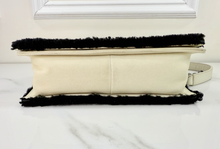 CHANEL SHEARLING QUILTED BOY MEDIUM FLAP BAG (BLACK AND CREAM)