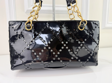 CHANEL PATENT PERFORATED CC SHOPPING TOTE + POUCH