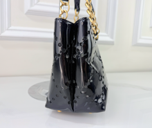 CHANEL PATENT PERFORATED CC SHOPPING TOTE + POUCH