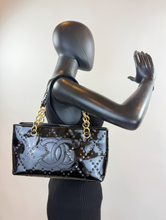 CHANEL PATENT PERFORATED CC SHOPPING TOTE + POUCH