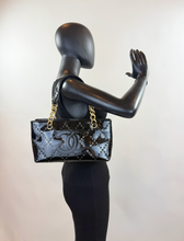 CHANEL PATENT PERFORATED CC SHOPPING TOTE + POUCH