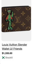 LOUIS VUITTON WALLET BIFOLD EMBROIDERED CARTOON LV FRIENDS SLENDER