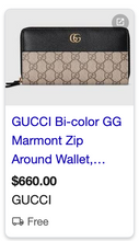 GUCCI MARMONT GG ZIP AROUND WALLET