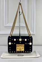 GUCCI SMALL PEARL PADLOCK BAG IN BLACK