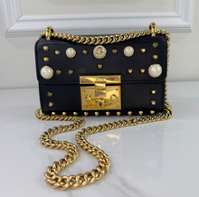 GUCCI SMALL PEARL PADLOCK BAG IN BLACK