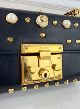 GUCCI SMALL PEARL PADLOCK BAG IN BLACK