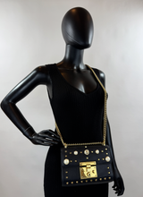 GUCCI SMALL PEARL PADLOCK BAG IN BLACK