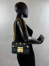 GUCCI SMALL PEARL PADLOCK BAG IN BLACK