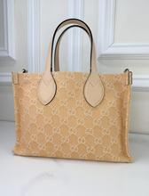 GUCCI OPHIDIA GG DENIM SHOPPER TOTE