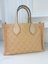 GUCCI OPHIDIA GG DENIM SHOPPER TOTE