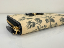 GUCCI HERBARIUM ZIP AROUND WALLET IN BLACK