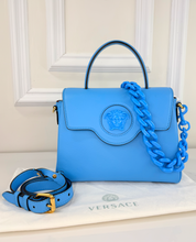 VERSACE LA MEDUSA MEDIUM TOP HANDLE LIMITED EDITION BLUE