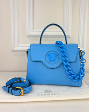 VERSACE LA MEDUSA MEDIUM TOP HANDLE LIMITED EDITION BLUE