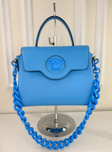 VERSACE LA MEDUSA MEDIUM TOP HANDLE LIMITED EDITION BLUE