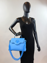 VERSACE LA MEDUSA MEDIUM TOP HANDLE LIMITED EDITION BLUE