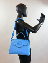 VERSACE LA MEDUSA MEDIUM TOP HANDLE LIMITED EDITION BLUE